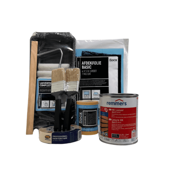 Klusrr | Houtbehandelbox 12-delig | 0,75L Zwart |Voor Schuren & Beitsen van Tuinhout | Compleet Totaalpakket met Professionele Materialen van Flocx & Remmers Klusrr | Houtbehandelbox 12-delig | 0,75L Zwart |Voor Schuren & Beitsen van Tuinhout | Compleet Totaalpakket met Professionele Materialen van Flocx & Remmers