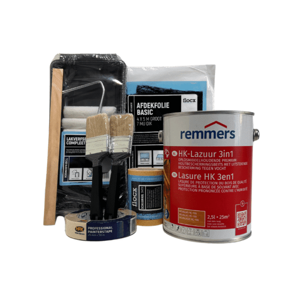 Klusrr | Houtbehandelbox 12-delig | 2,5L Zwart |Voor Schuren & Beitsen van Tuinhout | Compleet Totaalpakket met Professionele Materialen van Flocx & Remmers Klusrr | Houtbehandelbox 12-delig | 2,5L Zwart |Voor Schuren & Beitsen van Tuinhout | Compleet Totaalpakket met Professionele Materialen van Flocx & Remmers